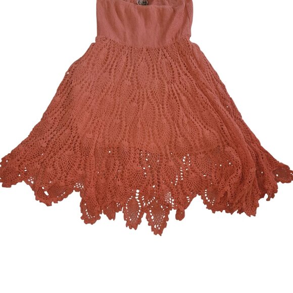 Bohemian Coral Lace Strapless Skirt/Dress By‎ Life Style Embroidered crochet - Picture 3 of 5